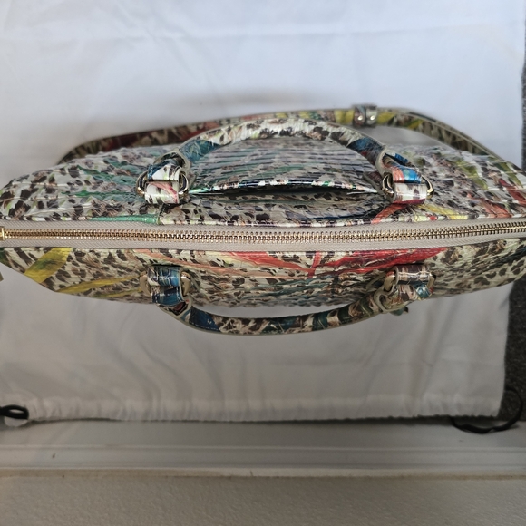 HARD TO FIND! NWOT Large Brahmin Duxbury Botanical Satchel with Matching Wallet - Picture 4 of 14